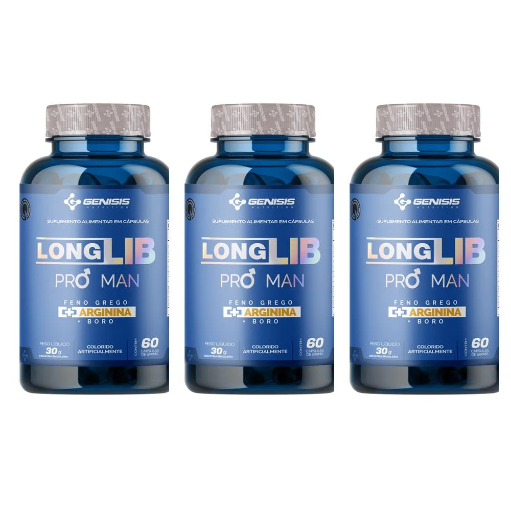 3 potes de LongLib Pro Man
